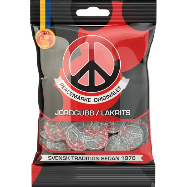 Peacemärke Jordgubb/lakrits 80g